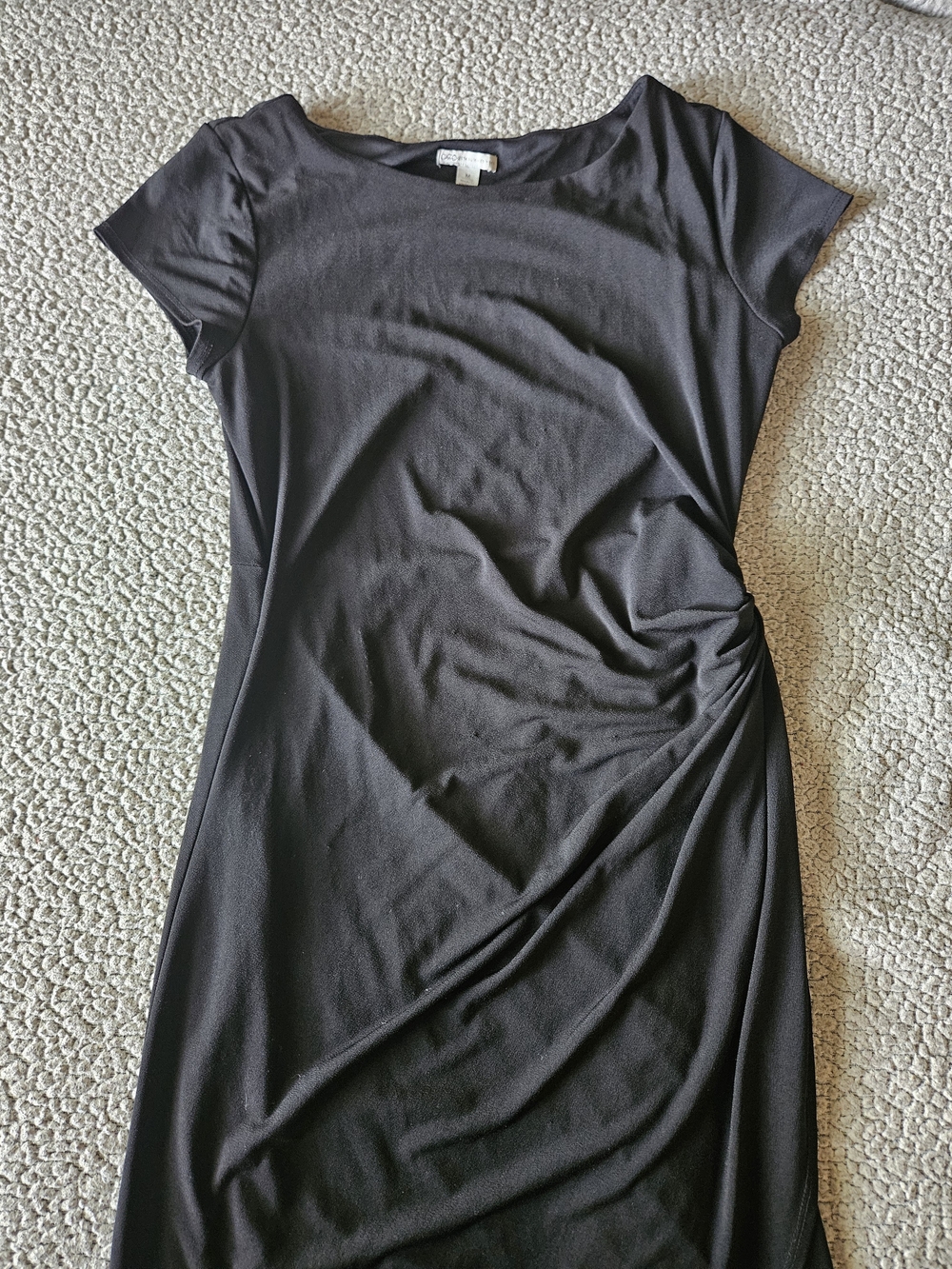 Cato Black Midi Dress with Side Ruching